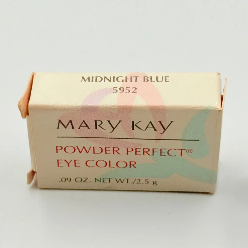 Mary Kay Powder Perfect Eye Color Midnight Blue 5952 Navy Eyeshadow .09oz Vtg‎